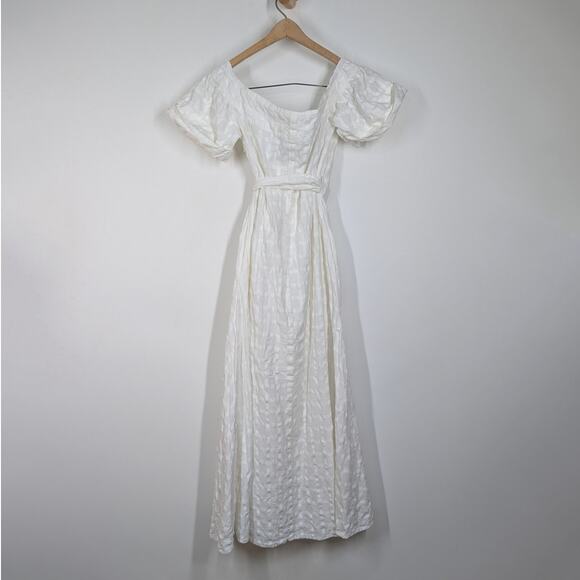 Mara Hoffman Adelina White Midi Wrap Dress Organic Cotton Size Small Preowned - Picture 6 of 12